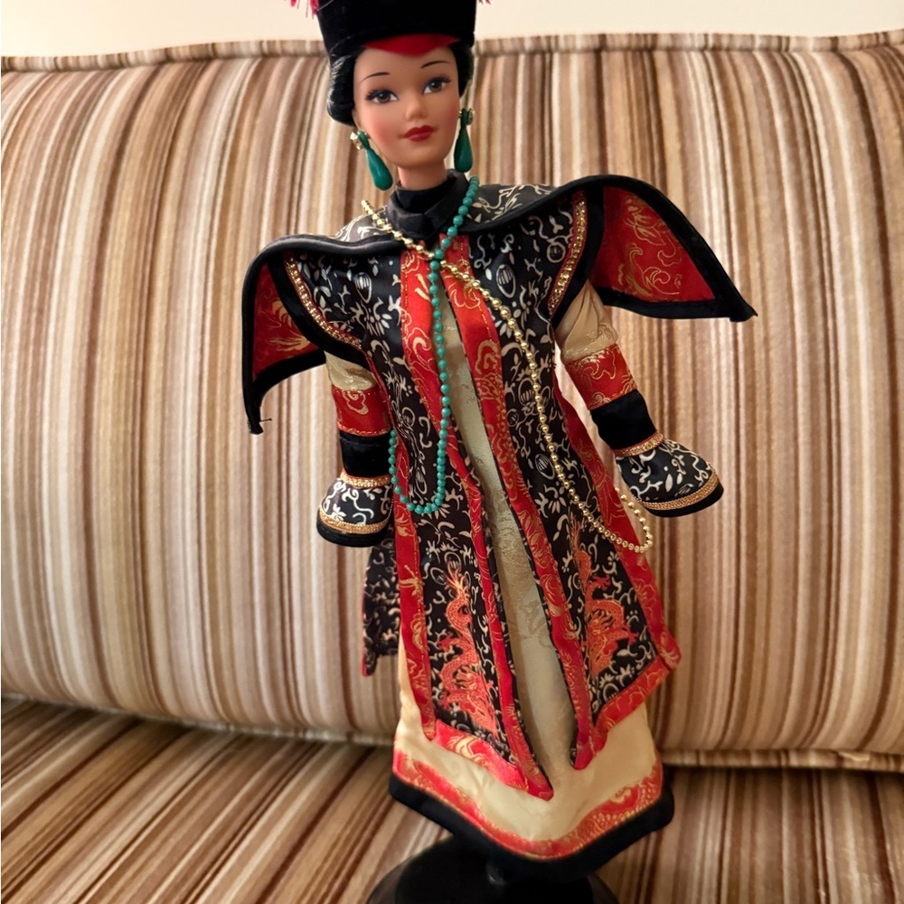Barbie Doll in Black, Red, Gold Traditional Outfit